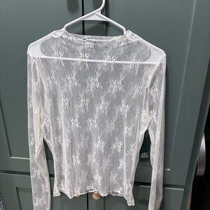 Wild Fable Sheer White Lace Blouse
